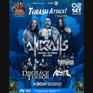 TORTURIZER: Show com Andralls, Disgrace and Terror e Açoite acontece nesta sexta-feira (02)