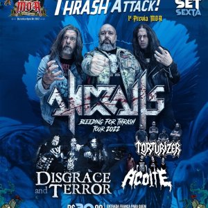 TORTURIZER: Show com Andralls, Disgrace and Terror e Açoite acontece nesta sexta-feira (02)