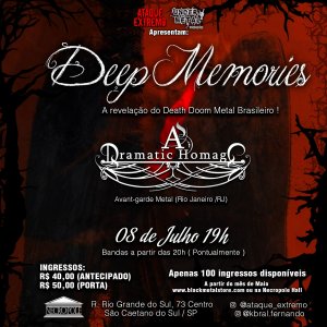 DEEP MEMORIES: Ao lado de As Dramatic Homage em São Caetano do Sul/SP neste fim de semana, saiba mais!
