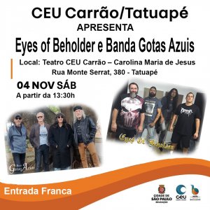 EYES OF BEHOLDER: Ao lado de Gotas Azuis neste sábado (04) – saiba mais AQUI!