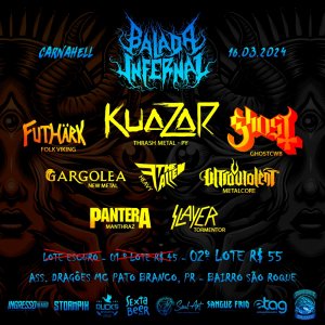 BALADA INFERNAL: Evento com Kuazar, Futhärk, Ghost CWB, Ultra Violent e outros acontece neste fim de semana – saiba mais AQUI!