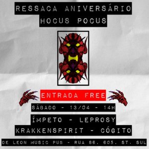 LEPROSY: Ao lado de Ímpeto, Krakkenspirit e Cógito neste sábado (13) em Goiânia/GO – saiba mais AQUI!
