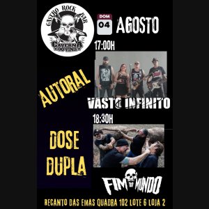FIM DO MUNDO: Ao lado de Vasto Infinito no Caverna Do Vinil Rock Bar neste domingo (04) – saiba tudo AQUI!