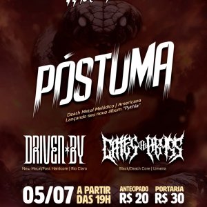 PÓSTUMA: Banda segue com a ‘Pythía Tour 2025’ e se apresenta ao lado de Driven By e Gates Ov Abyss em São Paulo neste sábado (05)