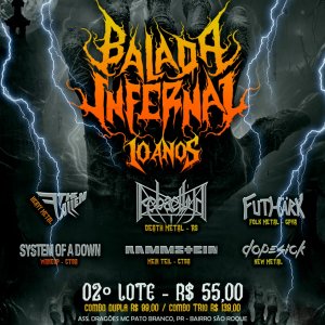 BALADA INFERNAL: ATENÇÃO! Segundo lote de ingressos está oficialmente disponível – adquira agora!