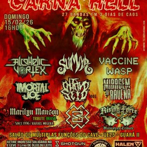 ALCOHOLIC VORTEX: Banda de Thrash Metal é destaque na programação deste domingo (15) do ‘Carna' Hell’ no Distrito Federal